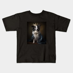 Majestic Border Collie - Medieval Queen of the Realm Kids T-Shirt